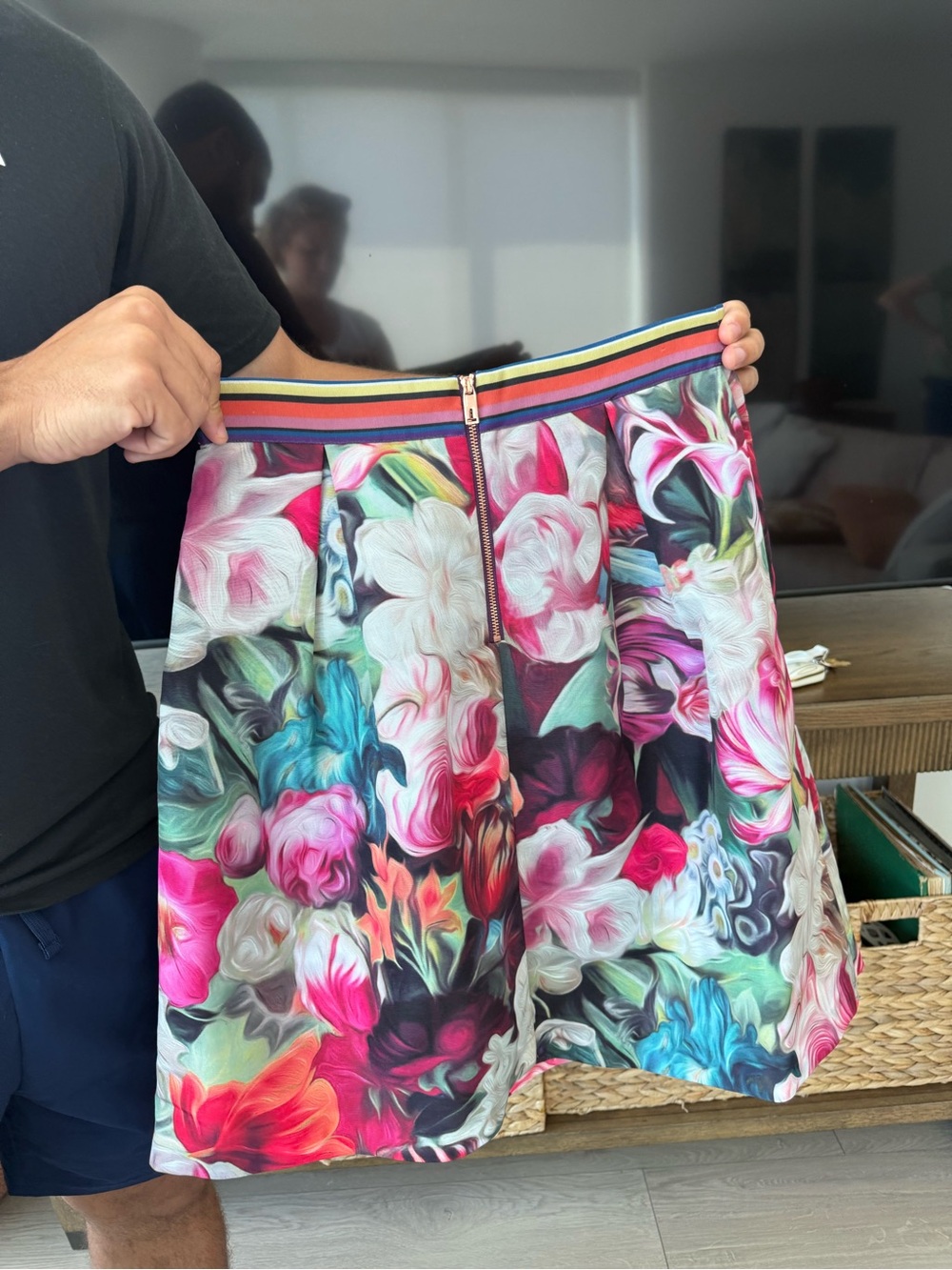 Ted Baker Multicolor Floral Circle Skirt - Pink, Blue, Green, Black